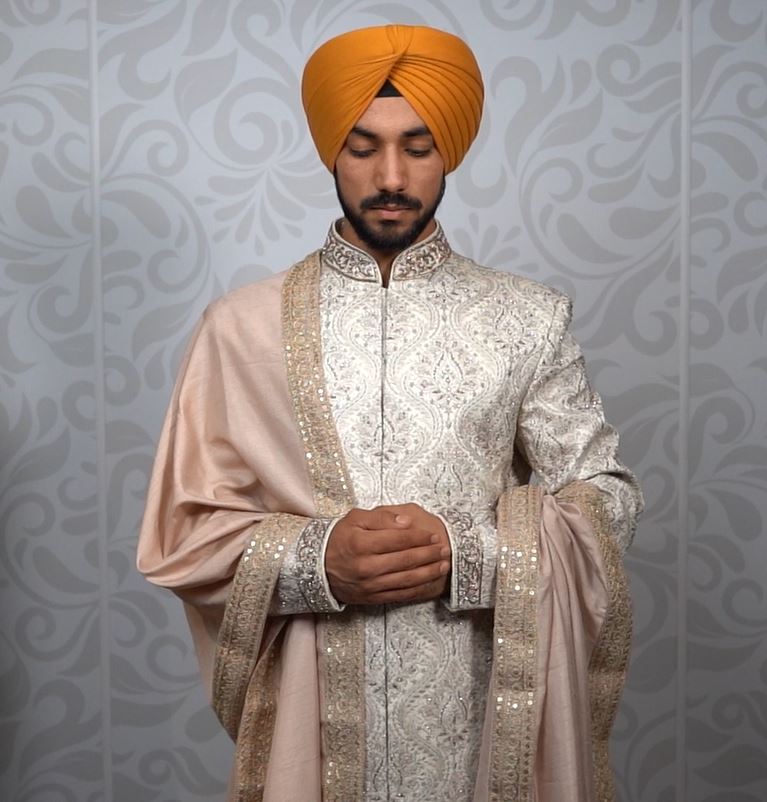 How to Pin a Palla on Your Wedding Day Sherwani