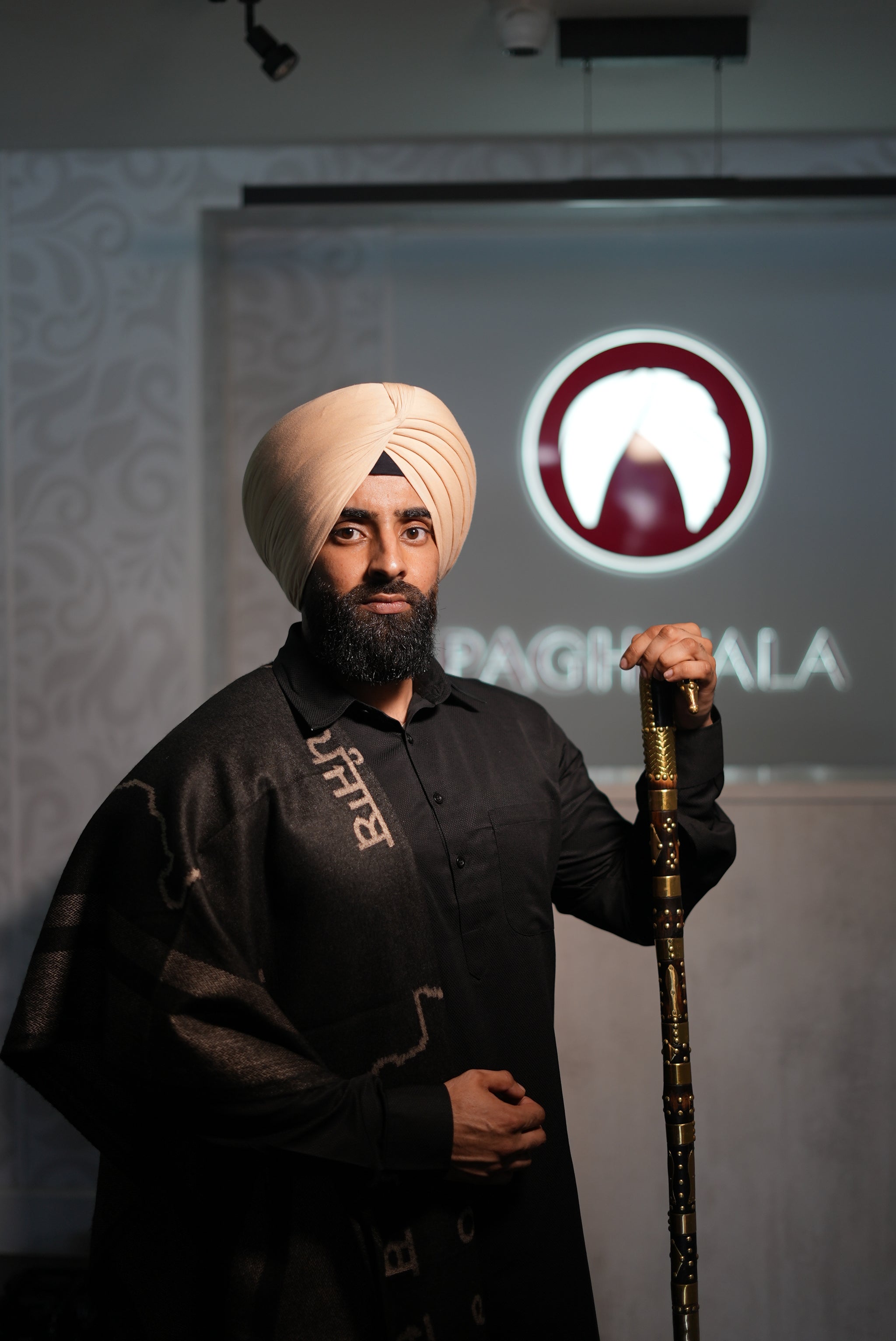 Black Panjab Shawl Pagh Vala