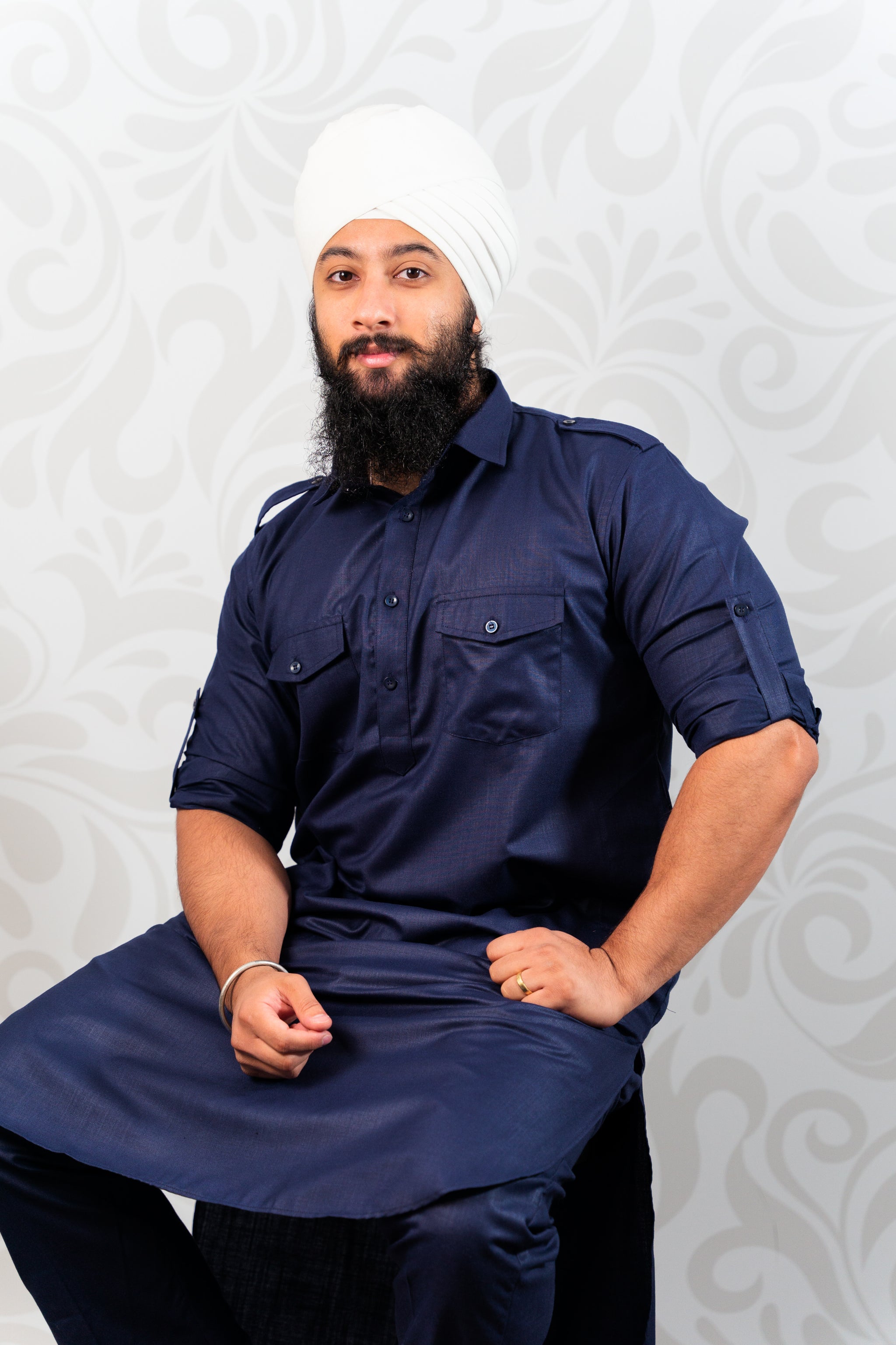 Punjabi Kurta Pyjama Navy – Pagh Vala
