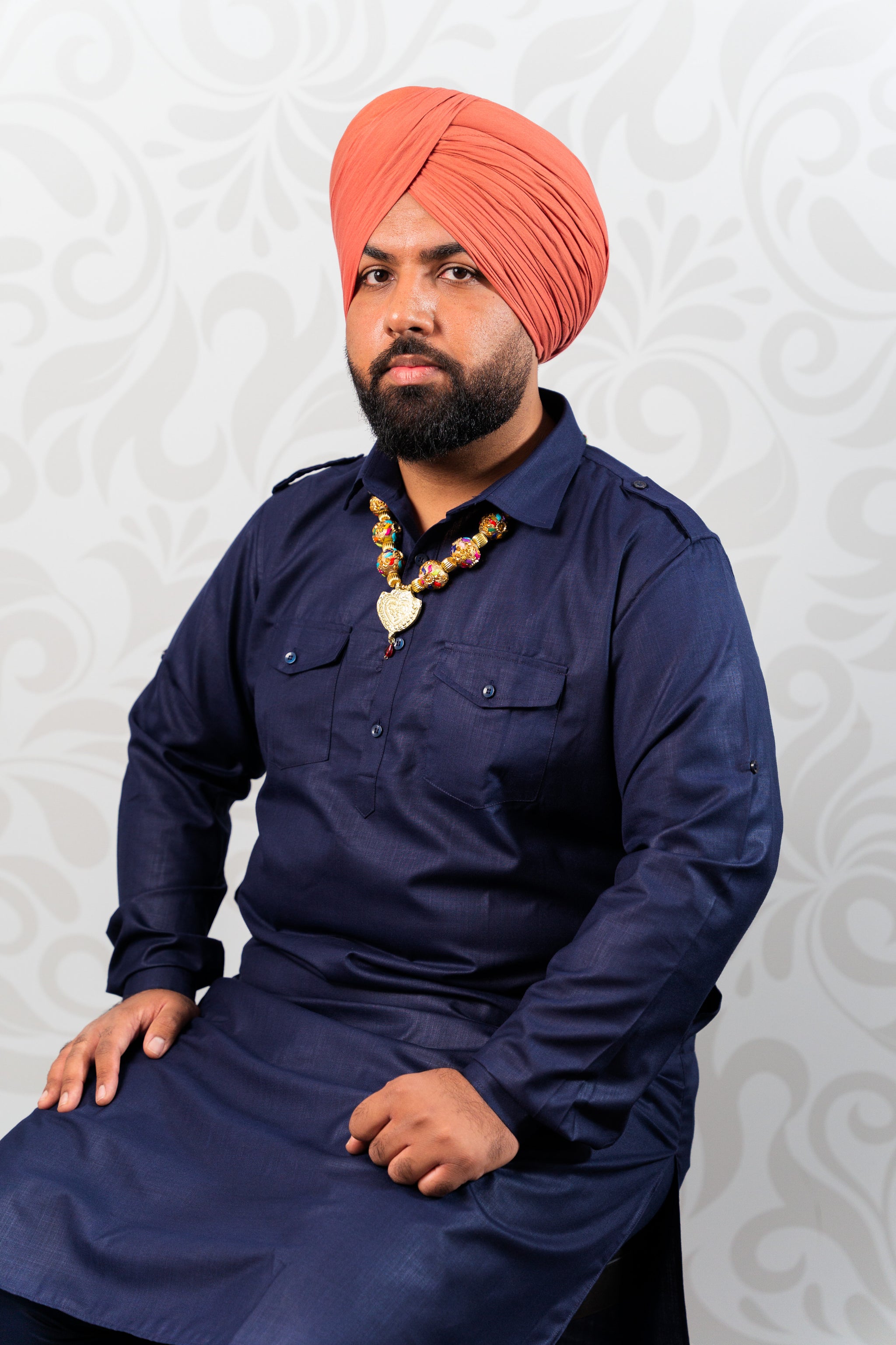 Punjabi Kurta Pyjama Navy - Main Image